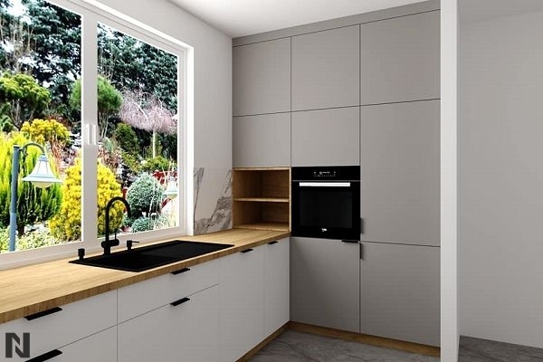 Białe matowe fronty meblowe wizualizacja ALVOS meble na wymiar